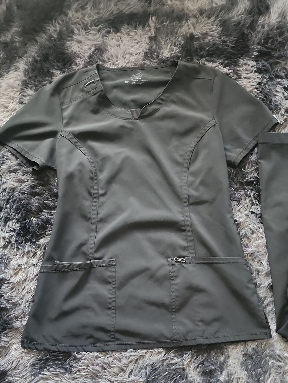 Cherokee Infinity Women's Black Scrub Set Extra Small Petite